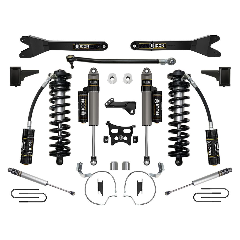 ICON 2023 Ford F-250/F-350 Super Duty 4WD, 4-5.5" Lift, Stage 4 Coilover Conversion System w/ Radius Arms