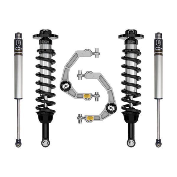 ICON 2021-2024 Ford F-150 4WD, 2.75-3.5" Lift, Stage 1 Suspension System, Billet