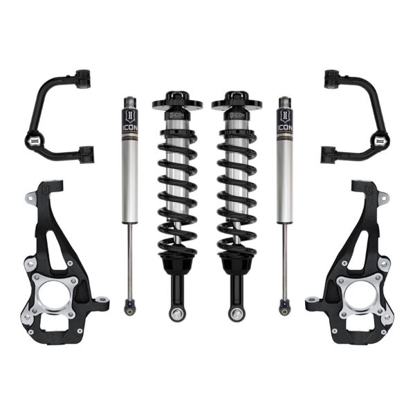 ICON 2021-2024 Ford F-150 4WD, 3.5-4.5" Lift, Stage 1 Suspension System, Tubular