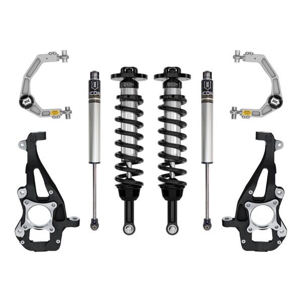 ICON 2021-2024 Ford F-150 4WD, 3.5-4.5" Lift, Stage 1 Suspension System, Billet