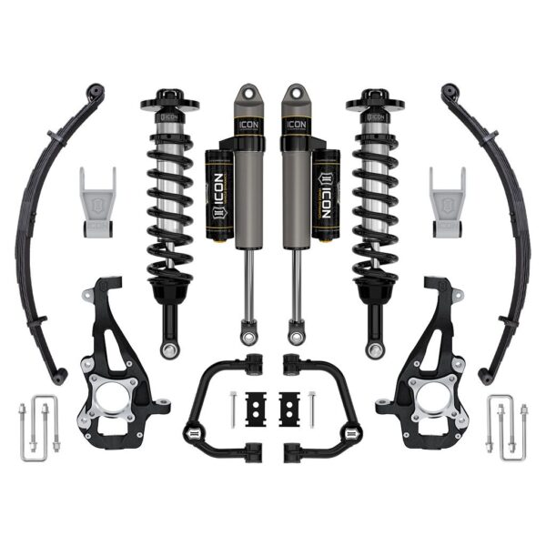 ICON 2021-2024 Ford F-150 4WD, 3.5-4.5" Lift, Stage 2 Suspension System, Tubular, w/ Leaf Packs