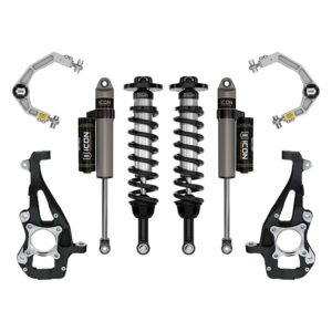 ICON 2021-2024 Ford F-150 4WD, 3.5-4.5" Lift, Stage 2 Suspension System, Billet