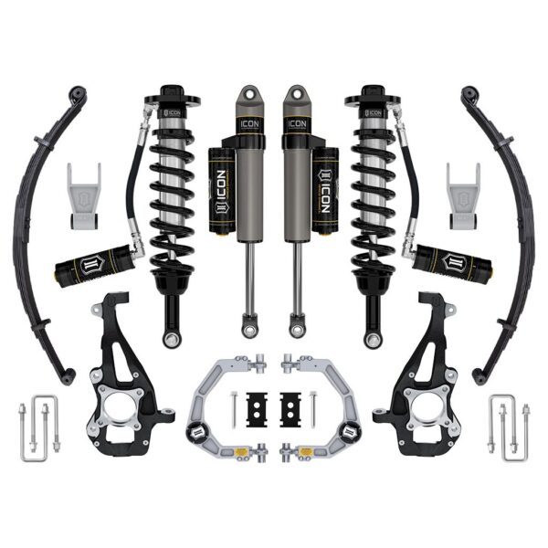 ICON 2021-2024 Ford F-150 4WD, 3.5-4.5" Lift, Stage 3 Suspension System, Billet, w/ Leaf Packs