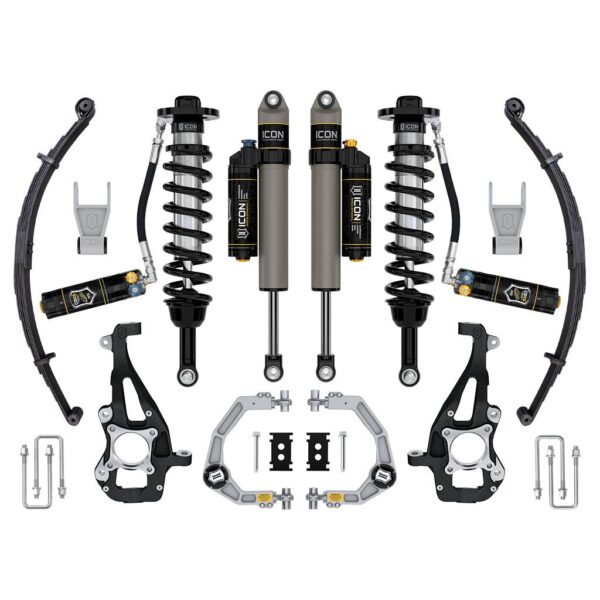 ICON 2021-2024 Ford F-150 4WD, 3.5-4.5" Lift, Stage 4 Suspension System, Billet, CDXS, w/ Leaf Packs