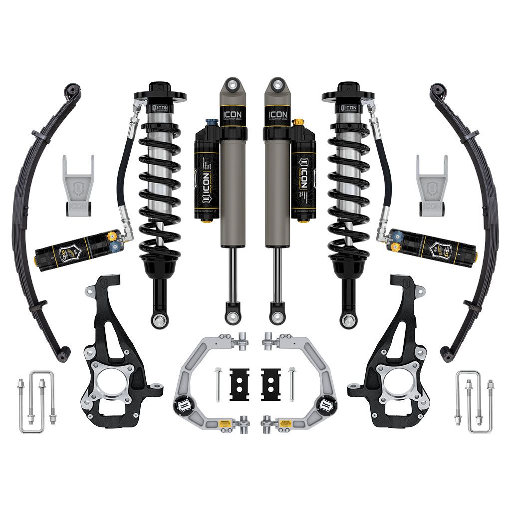 ICON 2021-2024 Ford F-150 4WD, 3.5-4.5" Lift, Stage 4 Suspension System, Billet, CDXS, w/ Leaf Packs