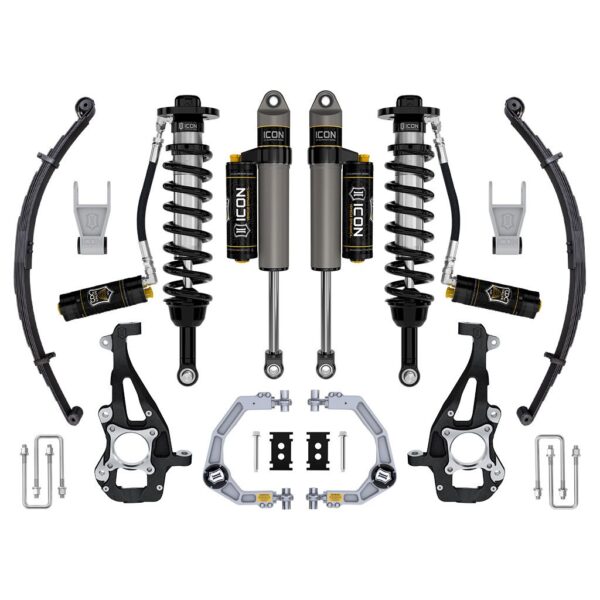 ICON 2021-2024 Ford F-150 4WD, 3.5-4.5" Lift, Stage 4 Suspension System, Billet, CDCV, w/ Leaf Packs