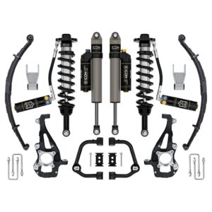 ICON 2021-2024 Ford F-150 4WD, 3.5-4.5" Lift, Stage 4 Suspension System, Tubular, CDXS, w/ Leaf Packs