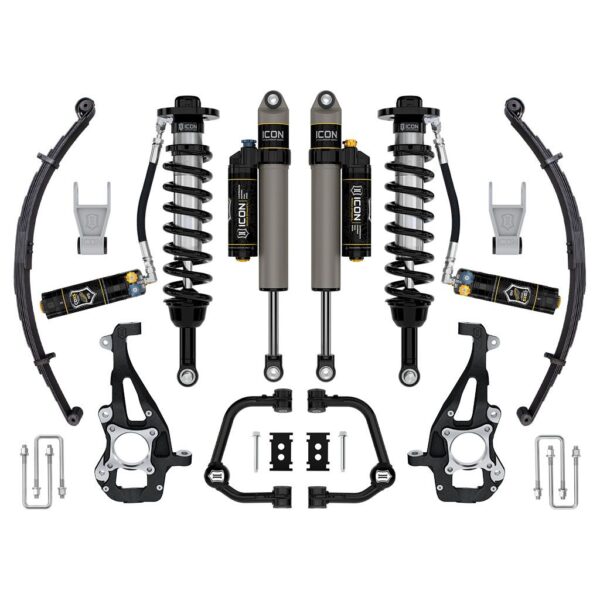 ICON 2021-2024 Ford F-150 4WD, 3.5-4.5" Lift, Stage 4 Suspension System, Tubular, CDXS, w/ Leaf Packs