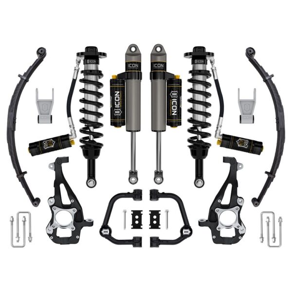 ICON 2021-2024 Ford F-150 4WD, 3.5-4.5" Lift, Stage 4 Suspension System, Tubular, CDCV, w/ Leaf Packs