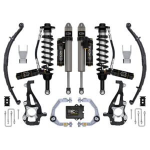 ICON 2021-2024 Ford F-150 4WD, 3.5-4.5" Lift, Stage 5 Suspension System, Billet, w/ Leaf Packs