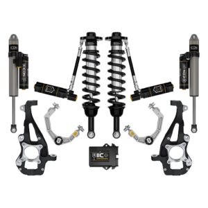 ICON 2021-2024 Ford F-150 4WD, 3.5-4.5" Lift, Stage 5 Suspension System, Billet