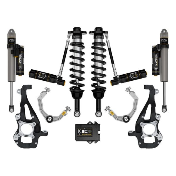 ICON 2021-2024 Ford F-150 4WD, 3.5-4.5" Lift, Stage 5 Suspension System, Billet