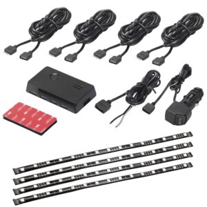 TYPE S 48 in. Smart vehicle interior lighting w/ 4x12 in. Plug & Glow LED strips, hub
