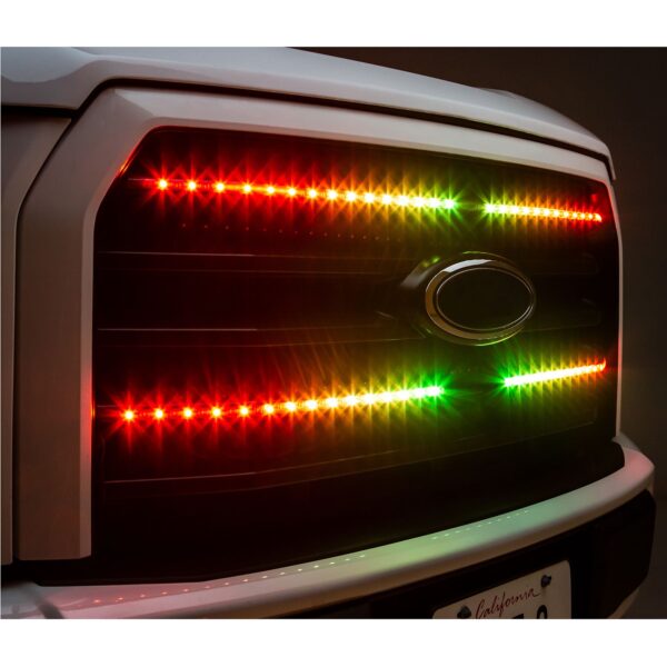 TYPE S 72 in. Smart app-controlled truck grill LEDs w/ 4x18 in. strips, hub, MultiClr
