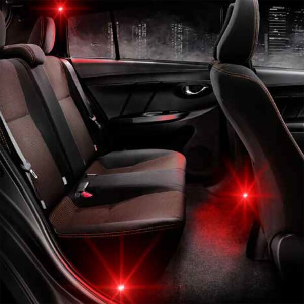 TYPE S interior Plug & Glow micro lights, 6 micro pods, adhesive, 12V CLA, Red