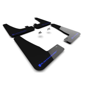 Rally Armor MF102-UR-BLK/BL - 2022-25 Tesla Model X & X Plaid  - Black Mud Flap/Blue Logo