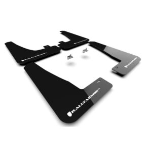 Rally Armor MF102-UR-BLK/WH - 2022-25 Tesla Model X & X Plaid  - Black Mud Flap/White Logo