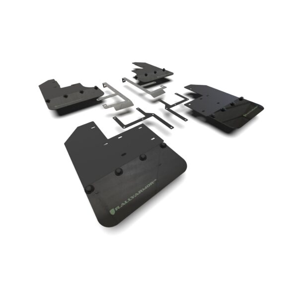 Rally Armor MF104-BLK-AGN - 2019-25 Jeep JT Gladiator Mojave, Rubicon - Black Mud Flap/Army Green Logo