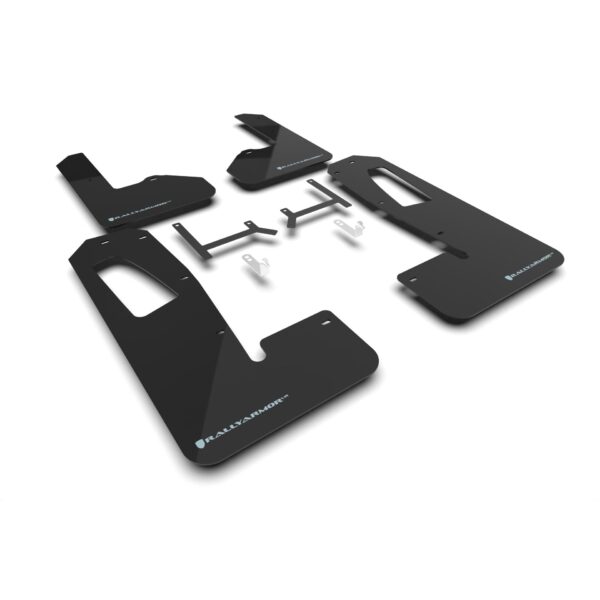Rally Armor MF108-UR-BLK-ABL - 2022-25 Rivian R1S - Black Mud Flap/Light Blue Logo