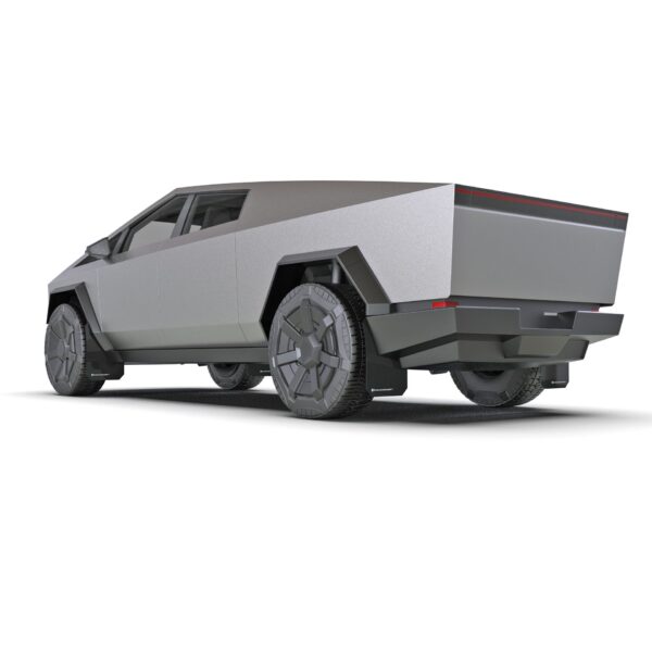 Rally Armor MF112-UR-BLK-MBK - 2024-25 Tesla Cybertruck - Black Mud Flap/Metallic Black Logo