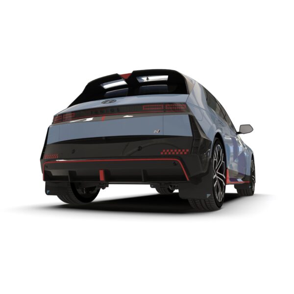 Rally Armor MF117-BAT-BLK-PBL - 2025 Hyundai Ioniq 5 N - Black Mud Flap/Blue Battery Logo