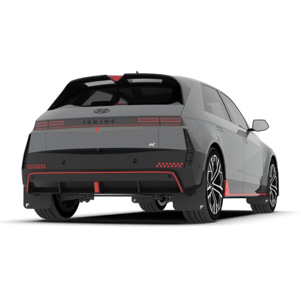 Rally Armor MF117-BAT-BLK-SIL - 2025 Hyundai Ioniq 5 N - Black Mud Flap/Silver Battery Logo