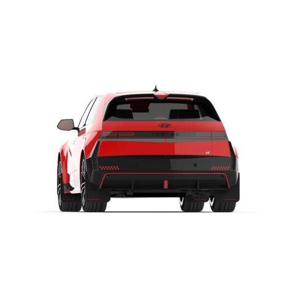 Rally Armor MF117-UR-BLK-WH - 2025 Hyundai Ioniq 5 N - Black Mud Flap/White Logo