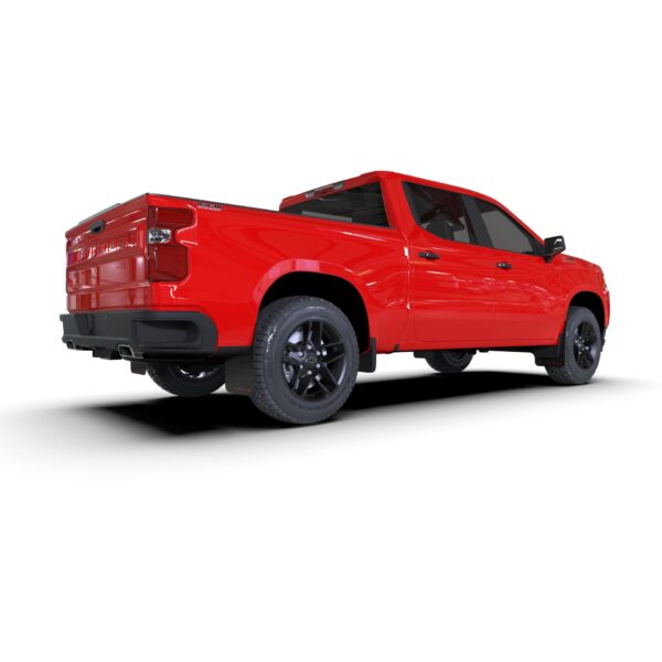 Rally Armor MF121-UR-BLK-MBK - 2019-25 Gen 4 Chevy Silverado 1500 - Black Mud Flap/Metallic Black Logo