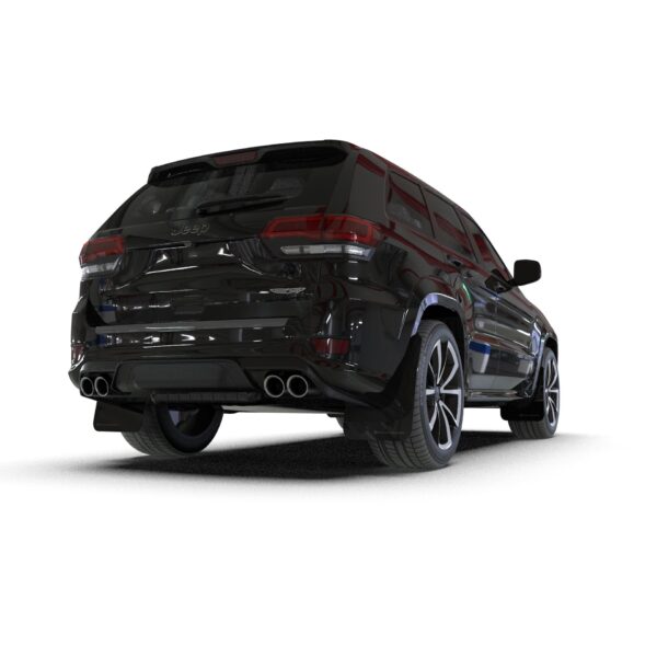 Rally Armor MF134-UR-BLK-MBK - 2018-22 Jeep Grand Cherokee Trackhawk - Black Mud Flap/Metallic Black Logo