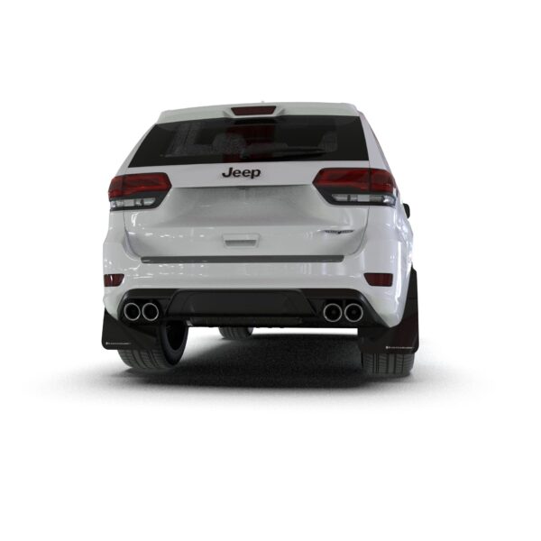Rally Armor MF134-UR-BLK-WH - 2018-22 Jeep Grand Cherokee Trackhawk - Black Mud Flap/White Logo