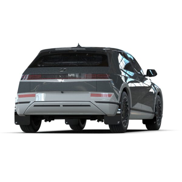 Rally Armor MF137-UR-BLK-SIL - 2025 Hyundai Ioniq 5 PE  - Black Mud Flap/Silver Battery Logo