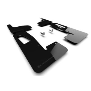 Rally Armor MF18-UR-BLK/MBK - 2022-25 Rivian R1T - Black Mud Flap/Metallic Black Logo