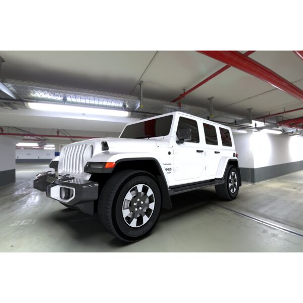 Rally Armor MF54-UR-BLK/BL - 2018-25 Jeep JL Wrangler, Rubicon, Sahara, Sport, Sport S, 4xe - Black Mud Flap/Blue Logo