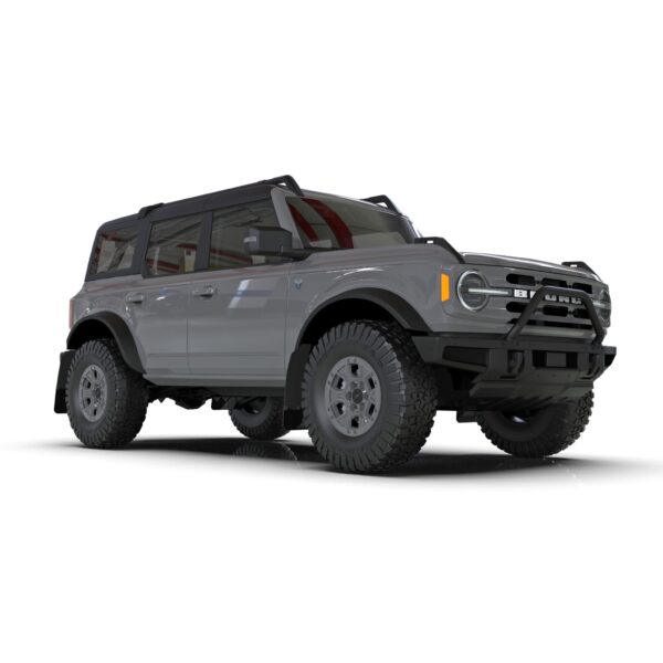 Rally Armor MF85-RB-PL-RD - 2021-25 Ford Bronco with Factory Running Boards and Plastic Rear Bumper  - Black Mud Flap/Red Logo