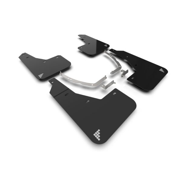 Rally Armor MF87-BAT-BLK-SIL - 2022-24 Hyundai Ioniq 5 - Black Mud Flap/Silver Battery Logo