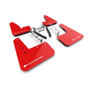 Rally Armor MF89-UR-RD-WH - 2023-25 Toyota GR Corolla - Red Mud Flap/White Logo