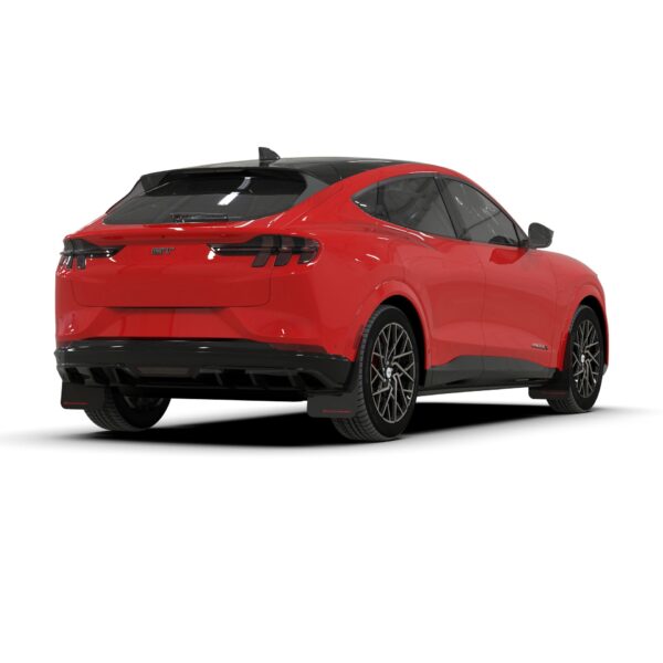 Rally Armor MF96-UR-BLK-DGRY - 2021-25 Ford Mustang Mach-E - Black Mud Flap/Dark Grey Logo