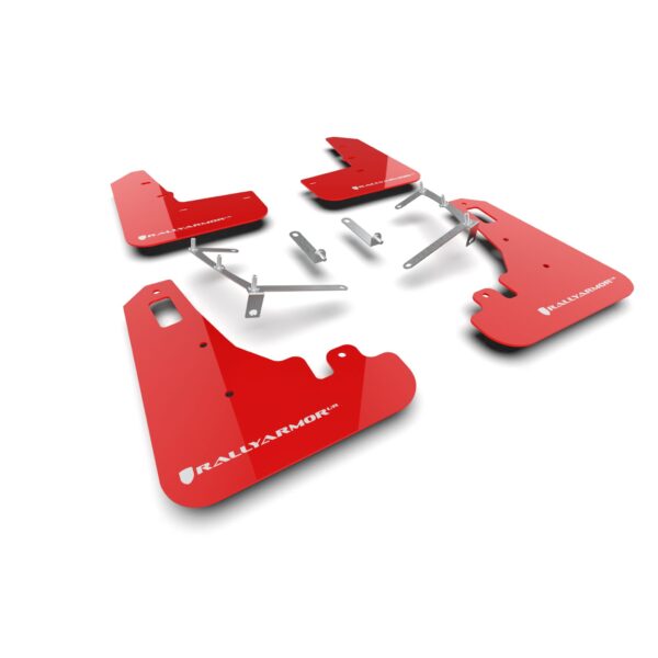 Rally Armor MF99-UR-RD-WH - 2022-25 Subaru BRZ, Toyota GR86  - Red Mud Flap/White Logo