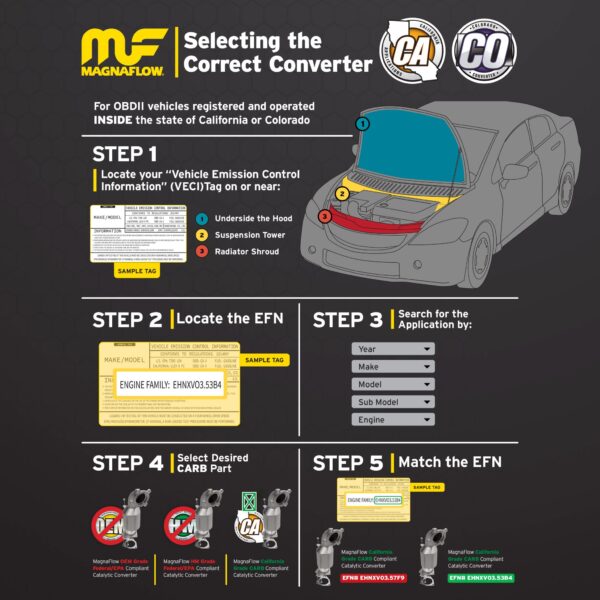 MagnaFlow 2016-2017 Chevrolet Malibu California Grade CARB Compliant Direct-Fit Catalytic Converter