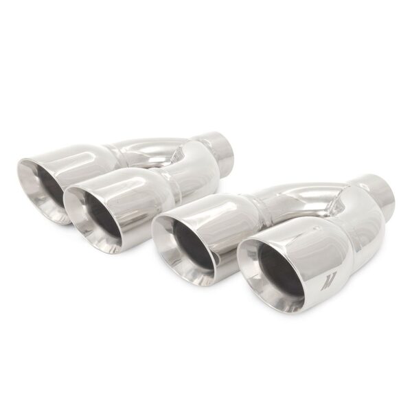 Mishimoto Dual-Y Exhaust Tips, 2.5" Inlet, 3.5" Outlet
