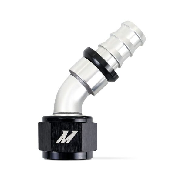 Mishimoto Push-Lock Fitting, -12AN, 45-Degree