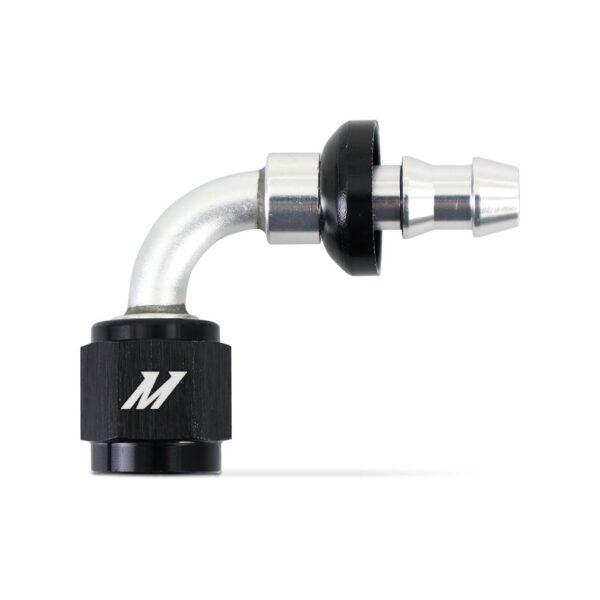 Mishimoto Push-Lock Fitting, -4AN, 90-Degree