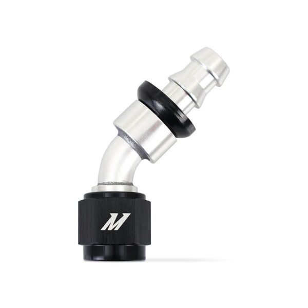 Mishimoto Push-Lock Fitting, -6AN, 45-Degree