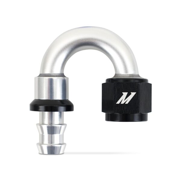 Mishimoto Push-Lock Fitting, -8AN, 180-Degree