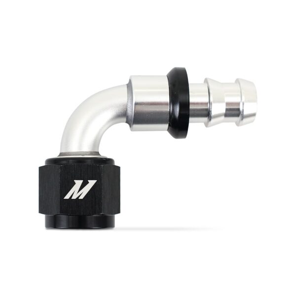 Mishimoto Push-Lock Fitting, -8AN, 90-Degree