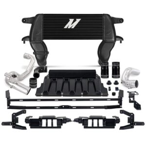 High-mount Intercooler Kit, 2021+ Ford Bronco 2.3L, Black Core, Polished Pipes