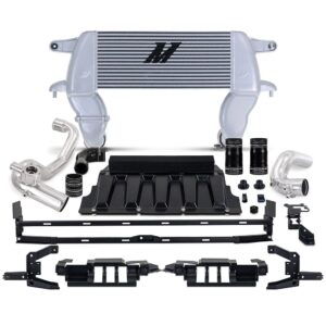 High-mount Intercooler Kit, 2021+ Ford Bronco 2.3L, Silver Core, Polished Pipes