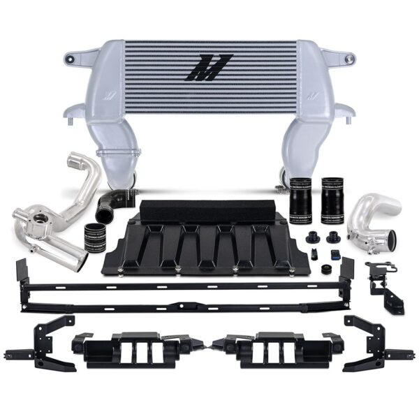 High-mount Intercooler Kit, 2021+ Ford Bronco 2.3L, Silver Core, Polished Pipes