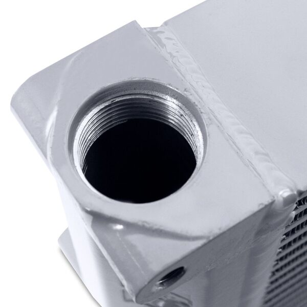 Universal Heavy-Duty Bar-and-Plate Oil Cooler, 17in Core, Opposite-Side Outlets