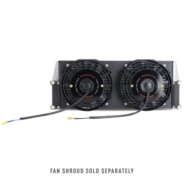 Heavy-Duty Bar and Plate Oil Cooler, 17in Core, Same-Side Outlets, Silver